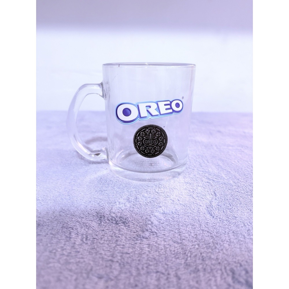 Original Oreo Cookies Brand Mug For Milk‎ And Cookies Clear Glass Collectible